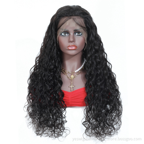 Mink Brazilian Hair Lace Frontal Wig Wet And Wavy Brazilian Human Hair Extension Wigs Pre Plucked Lace Front Water Wave Hair Wig